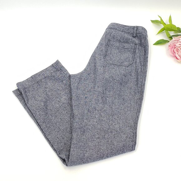 Pendleton Linen Blend Pants Women's 4 Petite Blue Woven Office Work Trousers - Picture 1 of 8